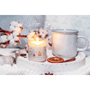 Rozvoněno: Zimní nálada - přírodní svíčka s pomerančem, hřebíčkem a skořicí