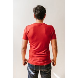 Bambusové tričko Adam tmavě červené s krátkým rukávem Velikost: XL