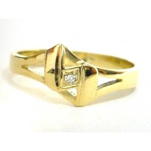 Briliantový prsten ze žlutého zlata 0022 + DÁREK ZDARMA
