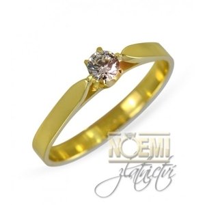 Zásnubní prsten ze žlutého zlata s diamantem + DÁREK ZDARMA