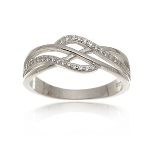 Dámský stříbrný prsten s čirými zirkony 64997F