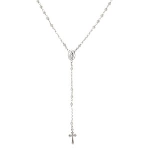 Stříbrný perličkový růženec s křížkem a madonkou 52 cm 73530F + dárek zdarma