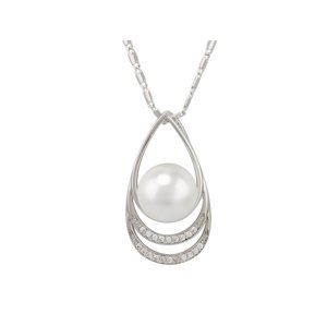 Linda's Jewelry Náhrdelník bižuterie s perlou a zirkony Kapka INH003