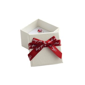 JKBOX Papírová krabička s bordó mašlí Special Day na náušnice nebo prsten IK009