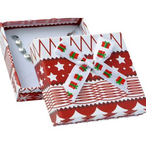 JKBOX Vánoční krabička s mašlí na střední sadu šperků | IK022