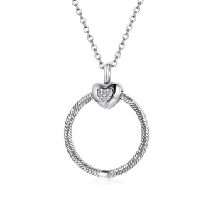 Linda's Jewelry Stříbrný náhrdelník Kruh Lásky DIY Ag 925/1000 INH170