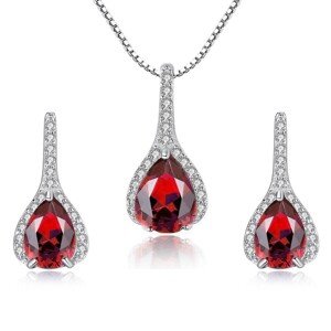 Linda's Jewelry Zvýhodněná sada šperků Ryzí Červená Ag 925/1000 IS082