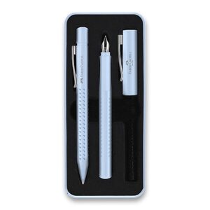 Sada Plnicí a kuličkové pero Faber-Castell Grip Edition 2010 0021/20152 - Sada Faber-Castell Grip Edition 2010 plnicí pero a kuličkové pero, výběr barev světle modrá