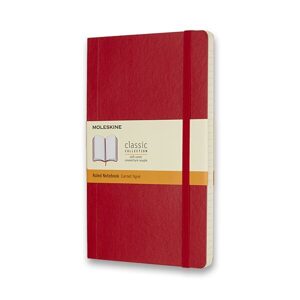 Zápisník Moleskine VÝBĚR BAREV - měkké desky - L, linkovaný 1331/11272 - Zápisník Moleskine - měkké desky červený