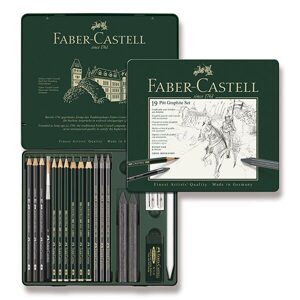Sada Grafitových tužek Faber-Castell Pitt Graphite v plechové krabičce - 19 ks 0040/1129730