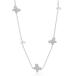 SOFIA stříbrný náhrdelník s motýly CJMN0656N