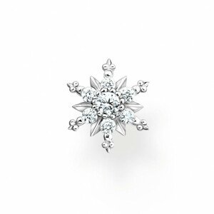 THOMAS SABO kusová náušnice Snowflake with white stones H2260-051-14